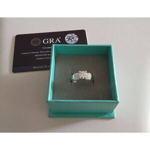 CERTIFIED 1 Ct. Genuine Moissanite Diamond Round & Pave Engagement Ring Sz 8
